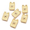 Brass Micro Pave Clear & Black Cubic Zirconia Pendants ZIRC-O036-54G-1