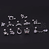 Brass Micro Pave Clear Cubic Zirconia Flower Cartilage Earrings WG91892-01-2
