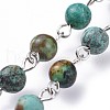 Handmade Natural African Turquoise(Jasper) Beaded Chains AJEW-JB00504-04-1