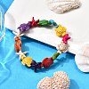 Synthetic Turquoise Beaded Stretch Bracelets for Men Women BJEW-TA00643-1