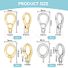 BENECREAT 8Pcs 4 Styles Brass Spring Gate Rings KK-BC0013-65-2