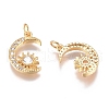 Brass Micro Pave Cubic Zirconia Pendants X-ZIRC-G168-45G-2
