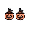 Halloween Theme Spray Painted Alloy Enamel Pendants ENAM-T020-09A-2