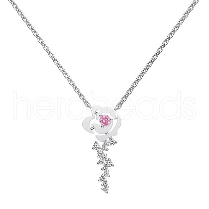 Anti-Tarnish 925 Sterling Silver Pendant Necklaces NJEW-L179-10P-1