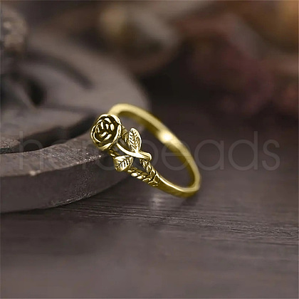 Alloy Rose Finger Rings WG6B24B-03-1