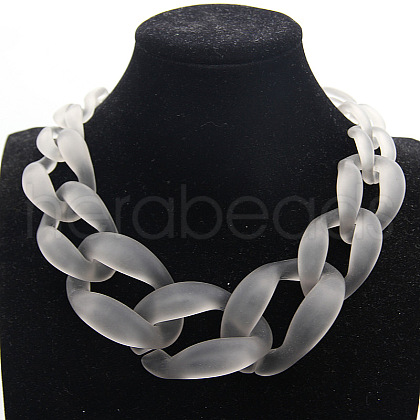 Frosted Acrylic Chunky Twisted Chain Necklacs for Women FS-WG1B9A7-07-1