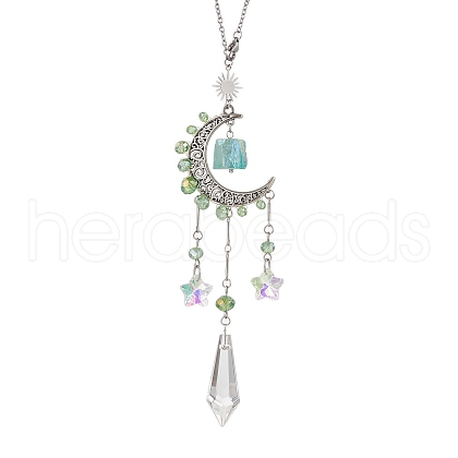 Alloy Moon Window Hanging Prism Ornaments HJEW-TA00284-02-1