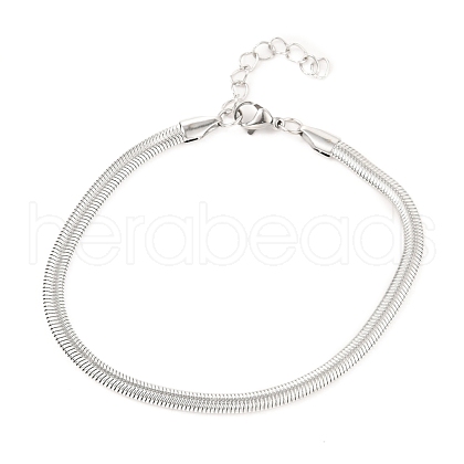 Tarnish Resistant Unisex 304 Stainless Steel Herringbone Chain Bracelets BJEW-H541-01B-P-1