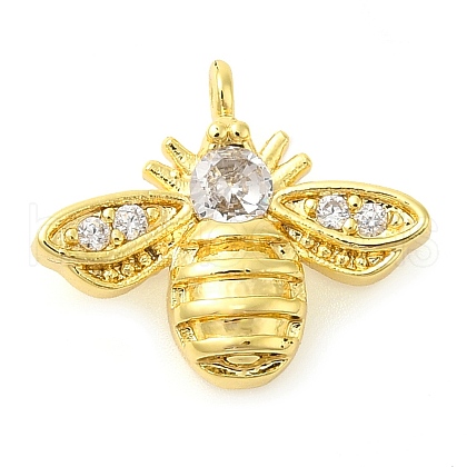 Rack Plating Brass Micro Pave Cubic Zirconia Charms KK-S396-27G-1
