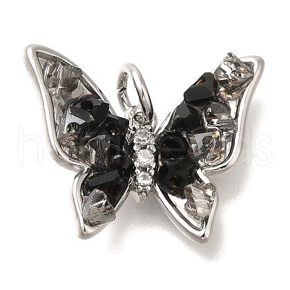 Brass Micro Pave Cubic Zirconia Pendants KK-K388-54P-1