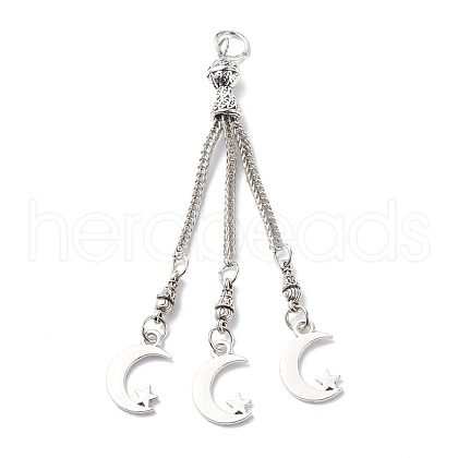 Tibetan Style Alloy Curb Chain Tassel Big Pendants FIND-I025-01C-1