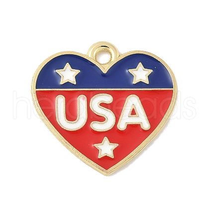 Independence Day Alloy Enamel Pandants FIND-M083-05A-G-1