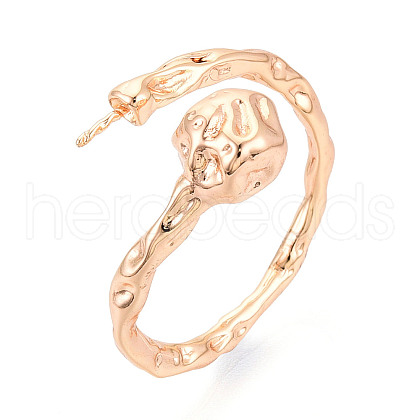 Brass Cuff Ring Settings KK-T076-42G-1