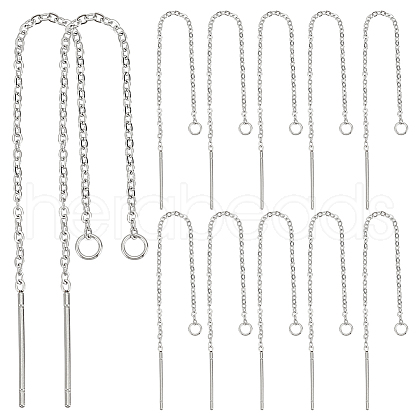 6 Pairs 304 Stainless Steel Earring Findings STAS-LP0001-15-1