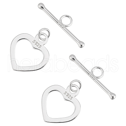   2Pcs 925 Sterling Silver Toggle Clasps FIND-PH0022-60-1