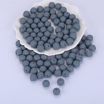 Round Silicone Focal Beads SI-JX0046A-10-1
