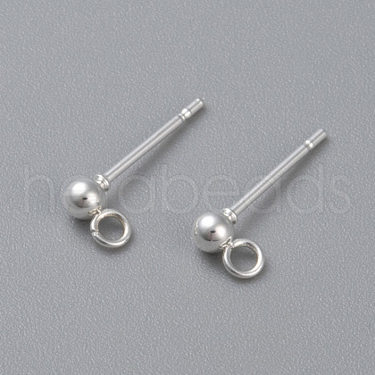 304 Stainless Steel Ball Stud Earring Post STAS-H410-10S-1