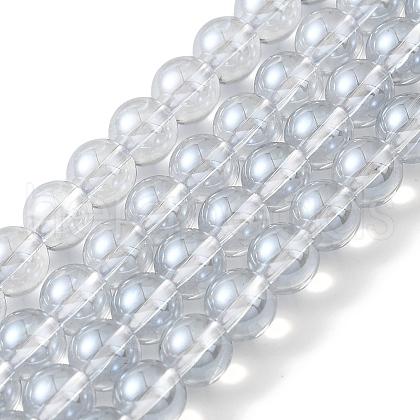 Transparent Electroplate Glass Beads Strands GLAA-T032-T6mm-C17-1