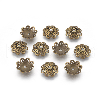 Tibetan Style Alloy Bead Caps X-TIBE-60309-AB-FF-1