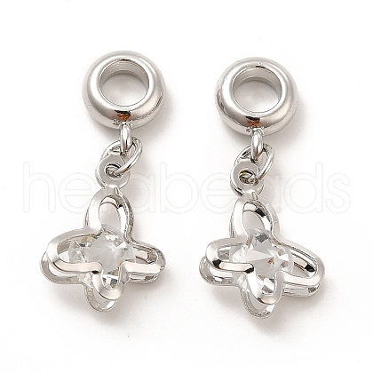 Rack Plating Alloy Crystal Rhinestone European Dangle Charms PALLOY-P289-20P-1