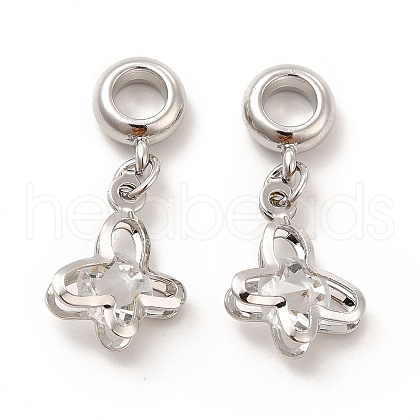 Rack Plating Alloy Crystal Rhinestone European Dangle Charms PALLOY-P289-20P-1