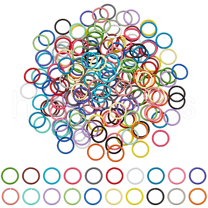   200Pcs 20 Colors Baking Painted Iron Jump Rings IFIN-PH0002-10-1