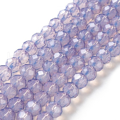 Baking Painted Transparent Glass Beads Strands DGLA-A034-J6MM-D03-1
