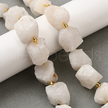 Raw Rough Natural White Jade Beads Strands G-Z087-B10-1