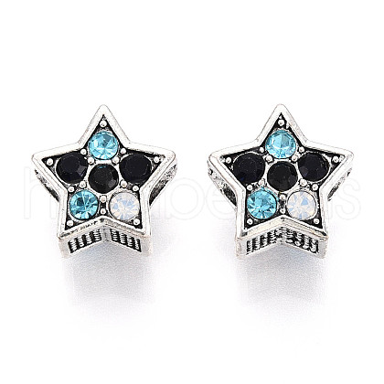Alloy Rhinestone European Beads FIND-N009-17A-AS-1