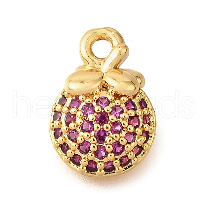 Brass Micro Pave Clear Cubic Zirconia Pendants KK-U065-05B-G-1