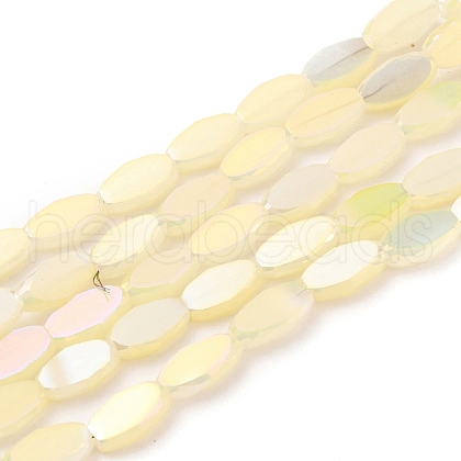 Electroplate Opaque Glass Beads Strands EGLA-J150-A-FR11-1