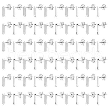 DICOSMETIC 60Pcs 201 Stainless Steel Stud Earring Findings with Hole FIND-DC0006-59-1