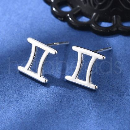 S925 Sterling Silver Stud Earrings EJEW-K303-01S-03-1