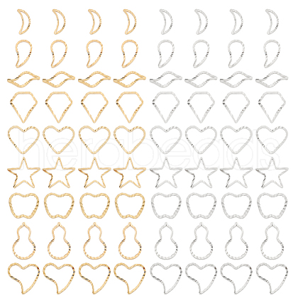 SUPERFINDINGS 108Pcs 18 Style Brass Linking Rings KK-FH0005-75-1