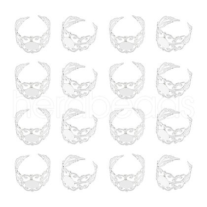 Unicraftale 30Pcs Brass Filigree Open Cuff Ring Shanks KK-UN0001-90-1