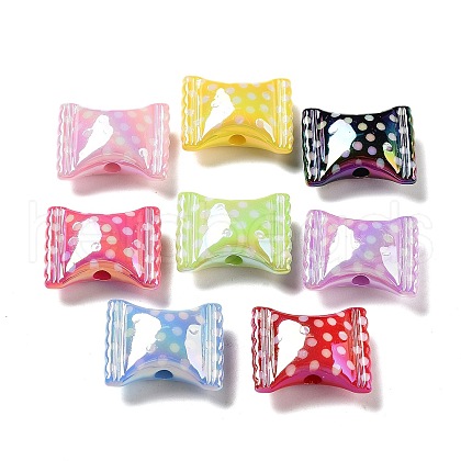 UV Plating Iridescent Acrylic Beads MACR-D032-12-1