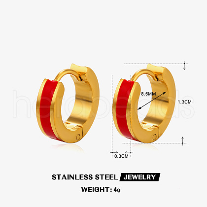 304 Stainless Steel Enamel Hoop Earrings FS-WG74D91-03-1