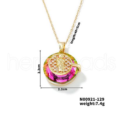 Vintage Sparkling Rhinestone Saint Pendant Necklaces XL9894-5-1