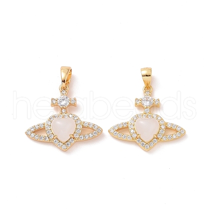 Brass Micro Pave Cubic Zirconia Pendants ZIRC-P102-01G-1