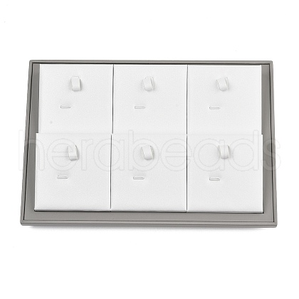 6-Slot PU Leather Pendant Organizer Display Trays ODIS-H005-01B-1