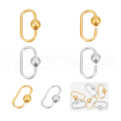 Unicraftale 6Pcs 2 Colors 304 Stainless Steel Screw Carabiner Lock Charms STAS-UN0060-76-1