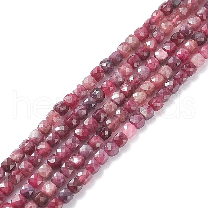 Natural Red Tourmaline Beads Strands X-G-A021-01C-1