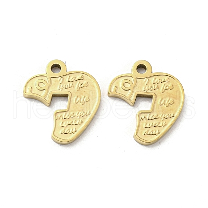 304 Stainless Steel Charms STAS-L022-034G-1