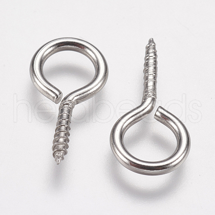 304 Stainless Steel Screw Eye Pin Peg Bails X-STAS-K171-52P-17x9mm-1