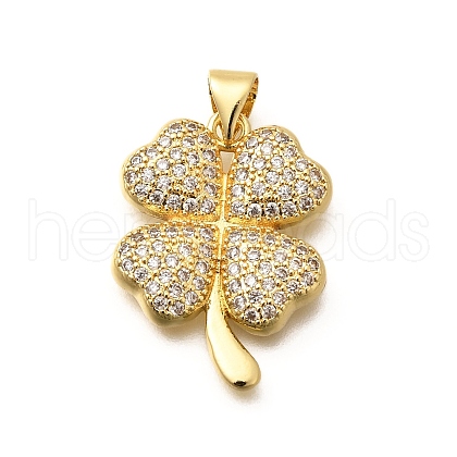 Rack Plating Brass Micro Pave Cubic Zirconia Pendants KK-L226-011G-1