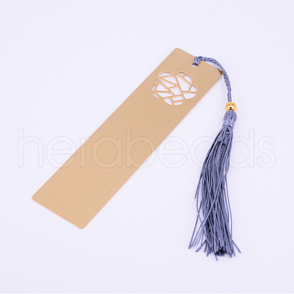 Brass Brushed Blank Bookmarks AJEW-WH0167-92-1