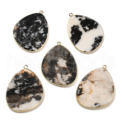 Natural Zebra Jasper Pendants G-K347-02G-02-1