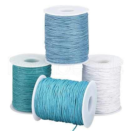   4 Rolls 4 Colors Waxed Cotton Thread Cords YC-PH0002-35A-1