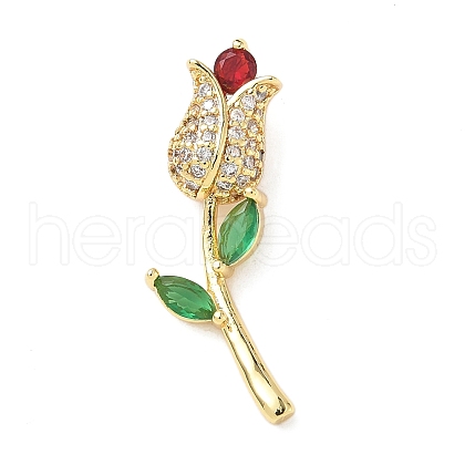 Brass Micro Pave Cubic Zirconia Pendants KK-D357-38G-01-1