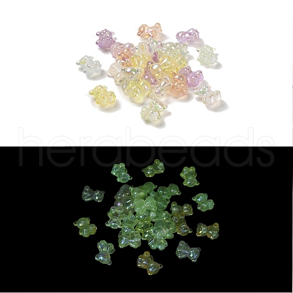 UV Plating Luminous Rainbow Iridescent Acrylic Beads LACR-R001-01A-1
